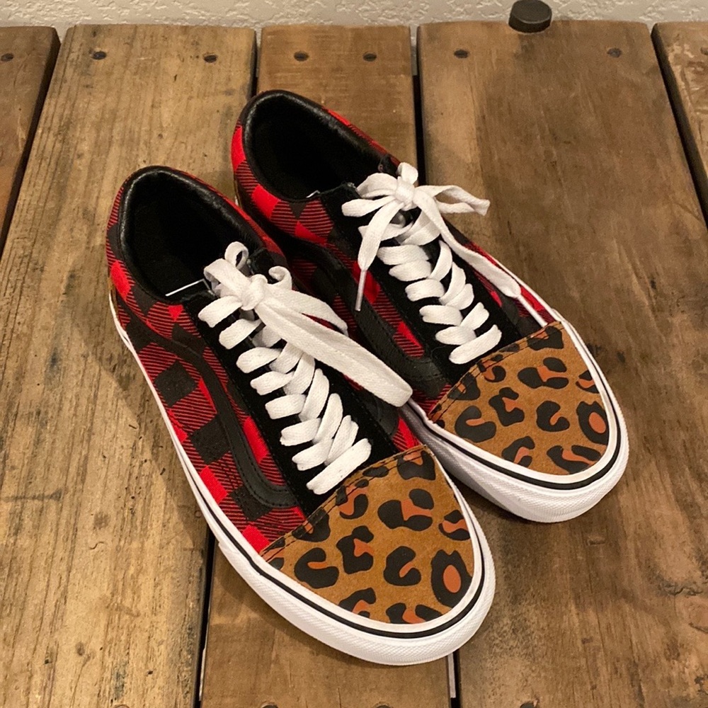 VANS Old Skool Cheetah Leopard Checkerboard Plaid